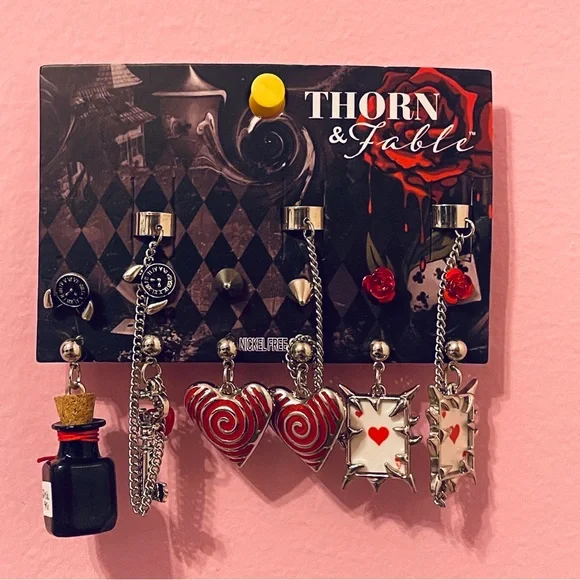 Thorn & fable Alice In Wonderland Lewis Carroll earrings jewelry Victorian goth - Picture 1 of 5